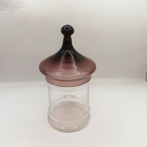 Vintage Glass Apothecary /Candy Jar w/ Lid 7.25" X 3.25"